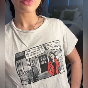 Re/Done graphic t-shirt: “Tell them I forgot!” in size S